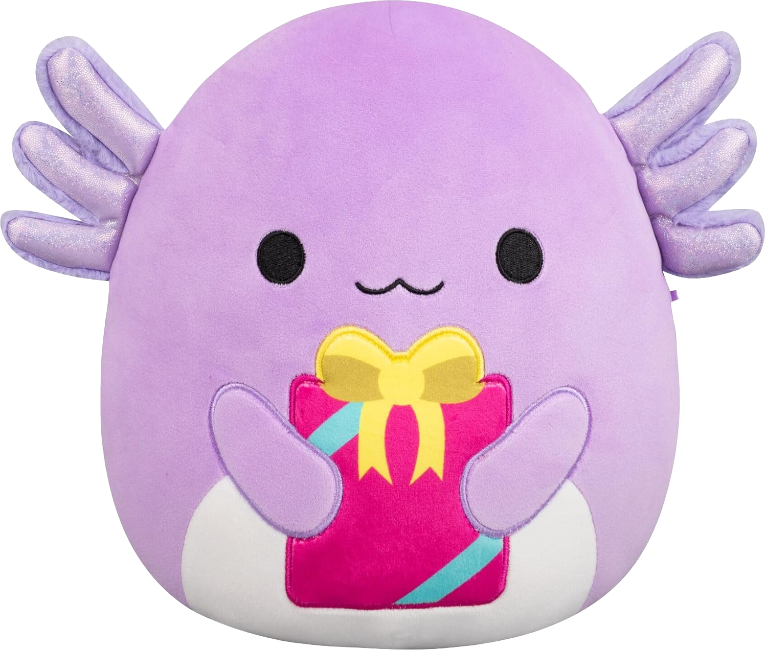 Squishmallows Monica Axolotl with Present 20cm Plush - Front